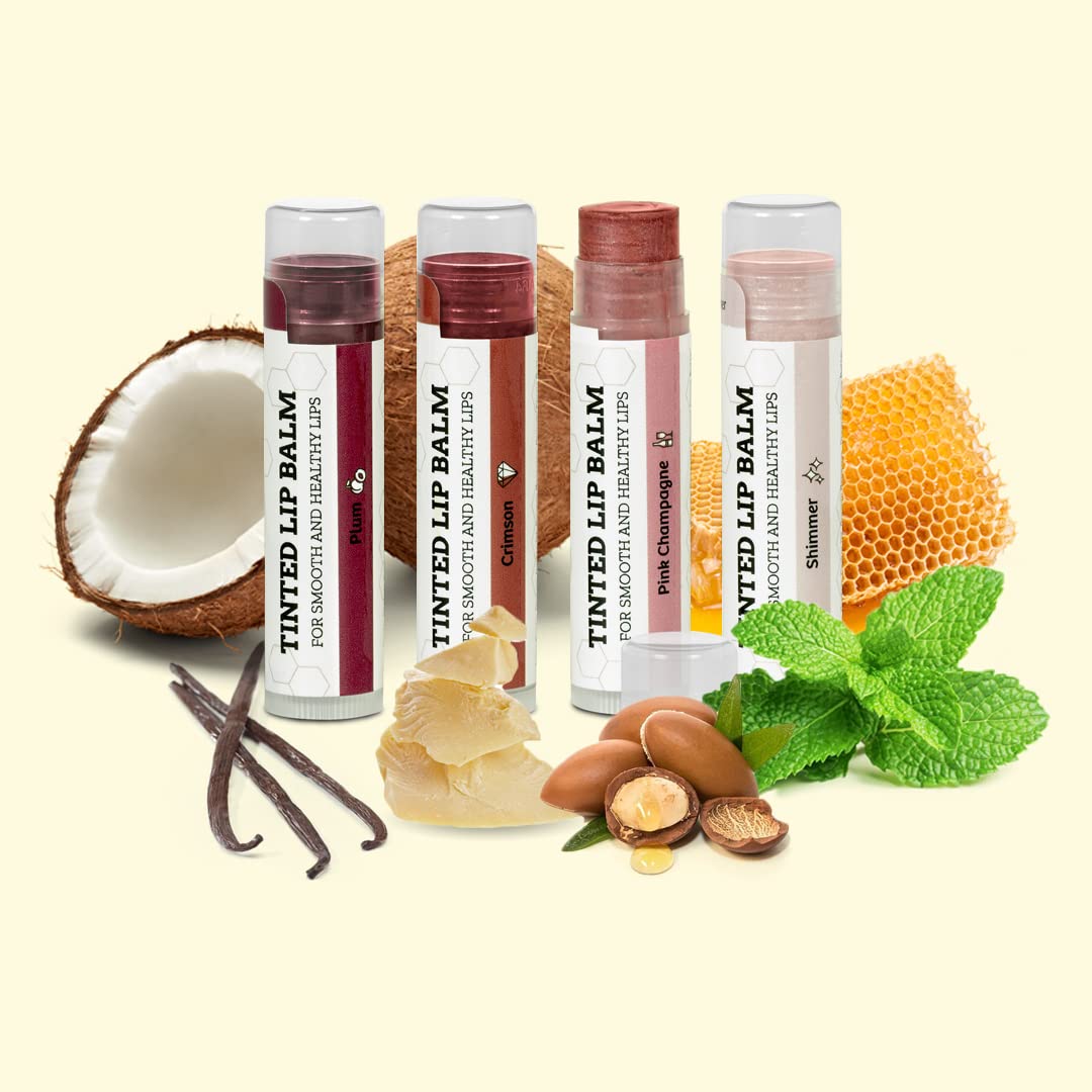 Earth's Daughter tinted lip balm base use for layering under gloss.