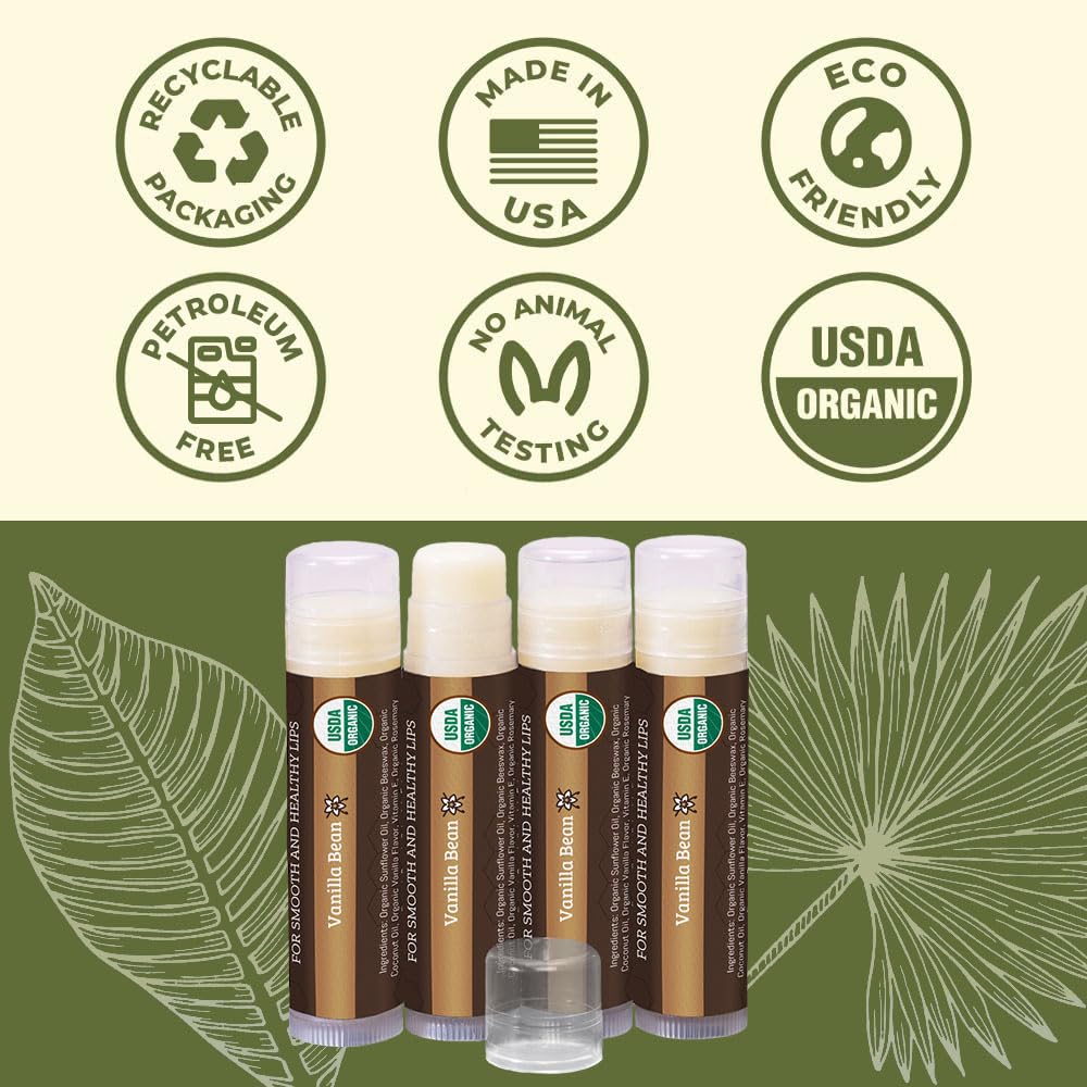 Earth's Daughter vanilla lip balm cruelty-free packaging emphasizes sustainability and care.
