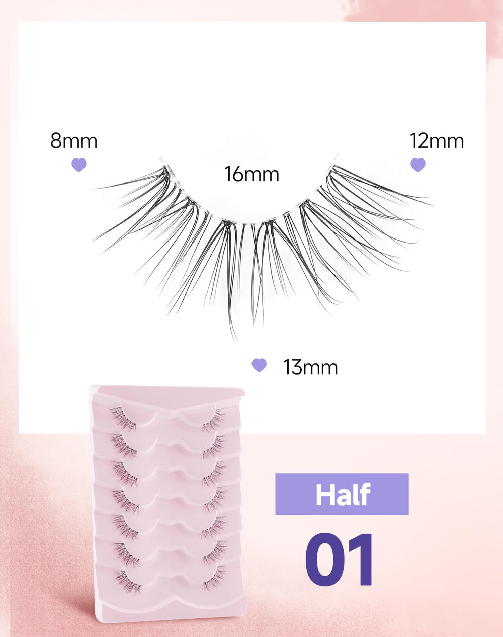 Easeful Half Lashes design fits almond, round, hooded eyes.