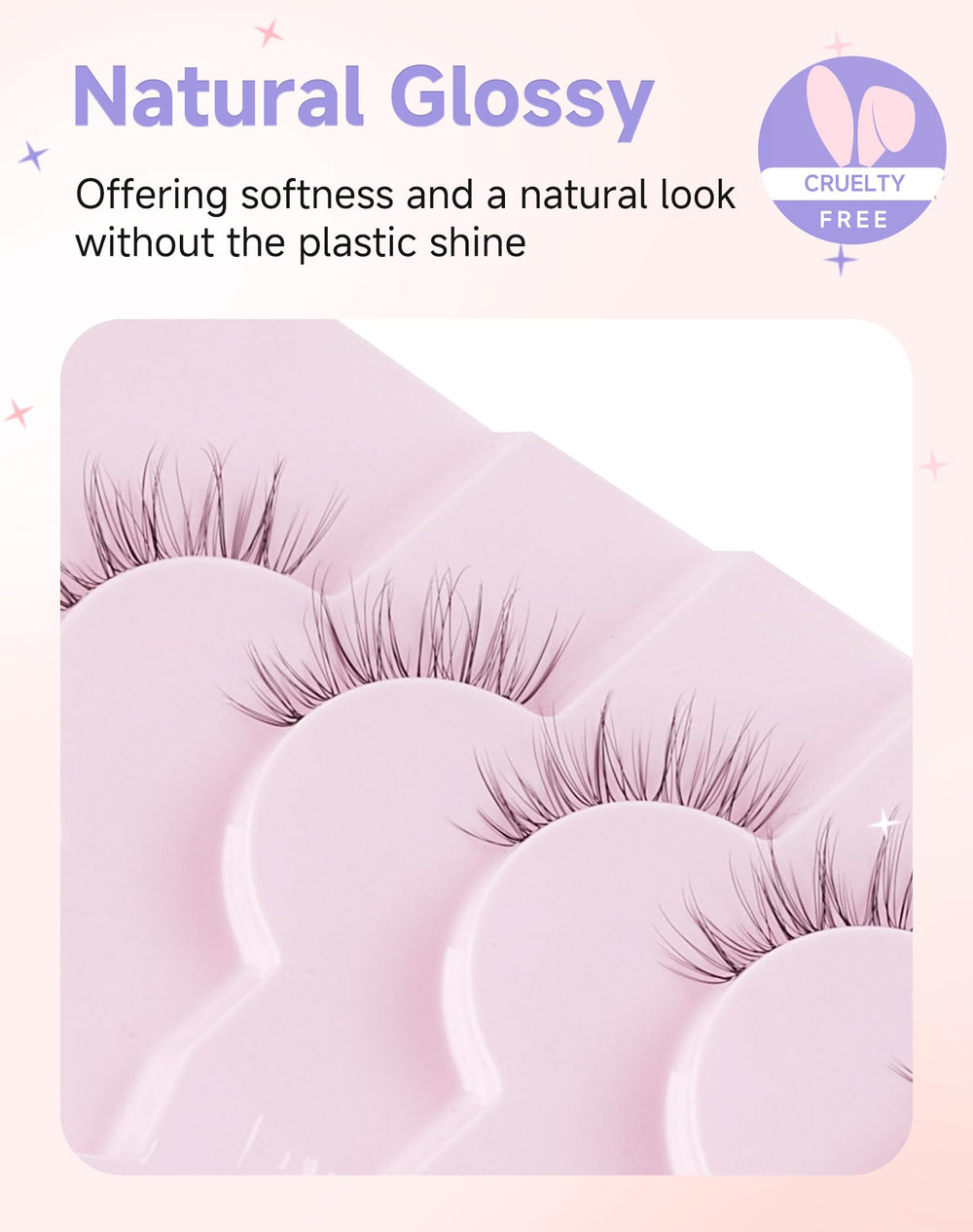 Easeful Half Lashes ultra-thin flat band improves adhesion and wear time.