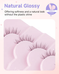 Easeful Half Lashes ultra-thin flat band improves adhesion and wear time.