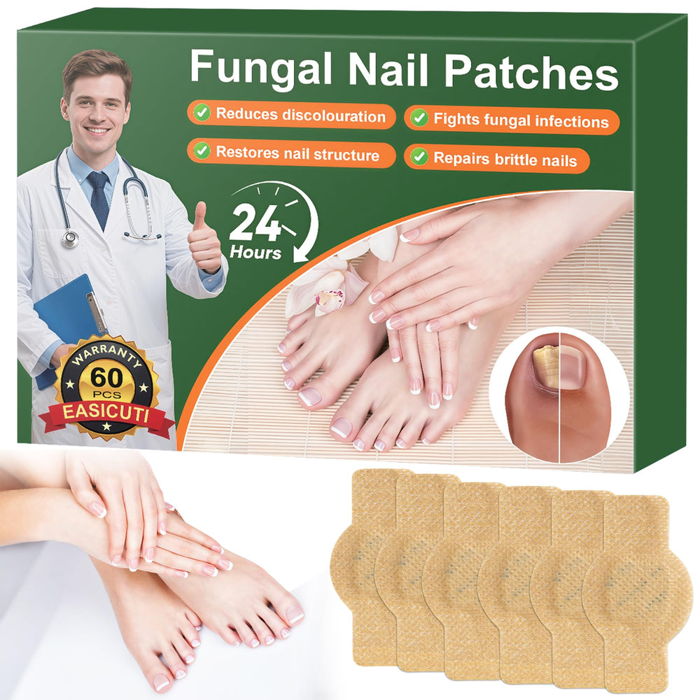 EASICUTI fungal nail patches applied to toenail for overnight conditioning