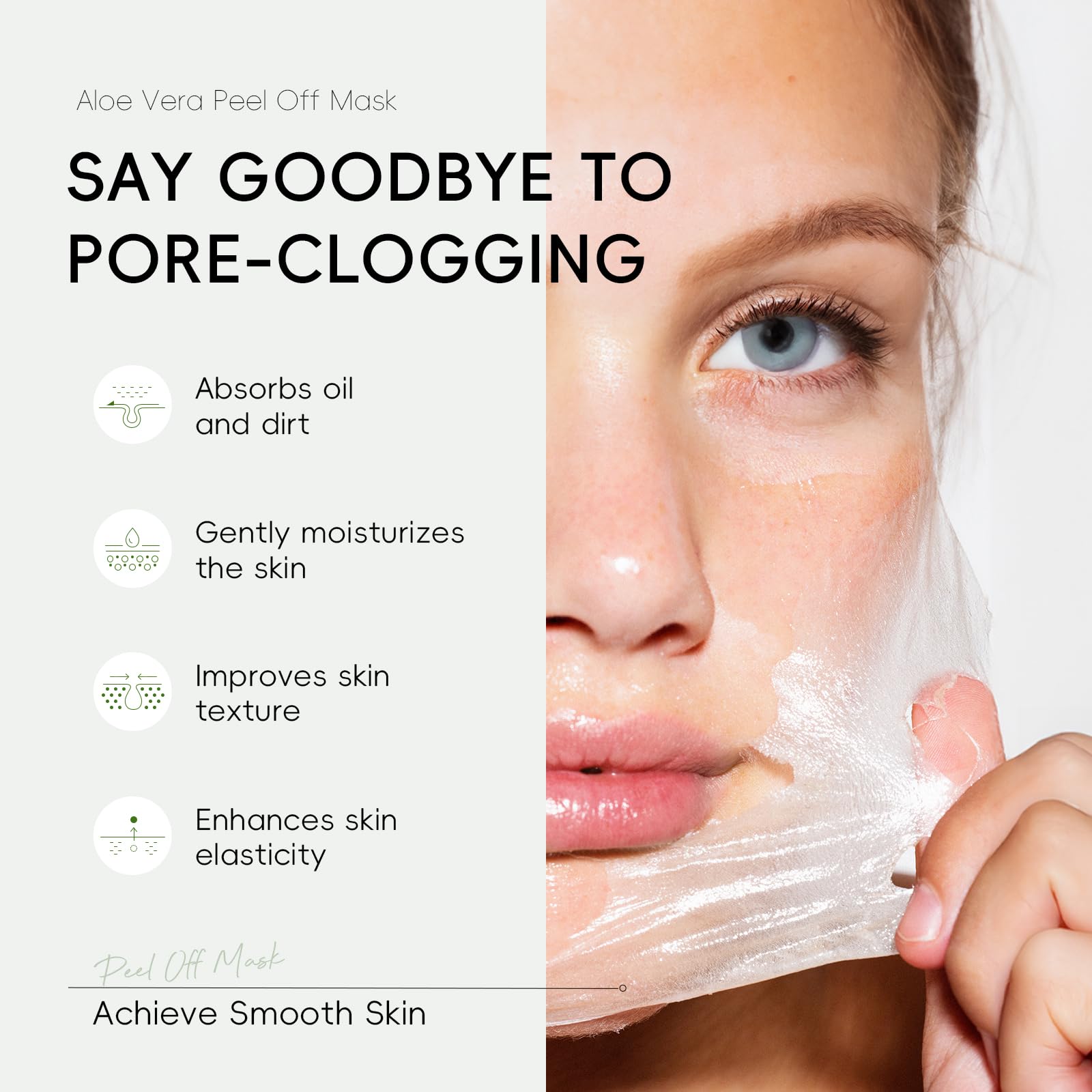 Easilydays Aloe Vera Peel Off Jelly Mask closeup highlights translucent texture and refreshing feel