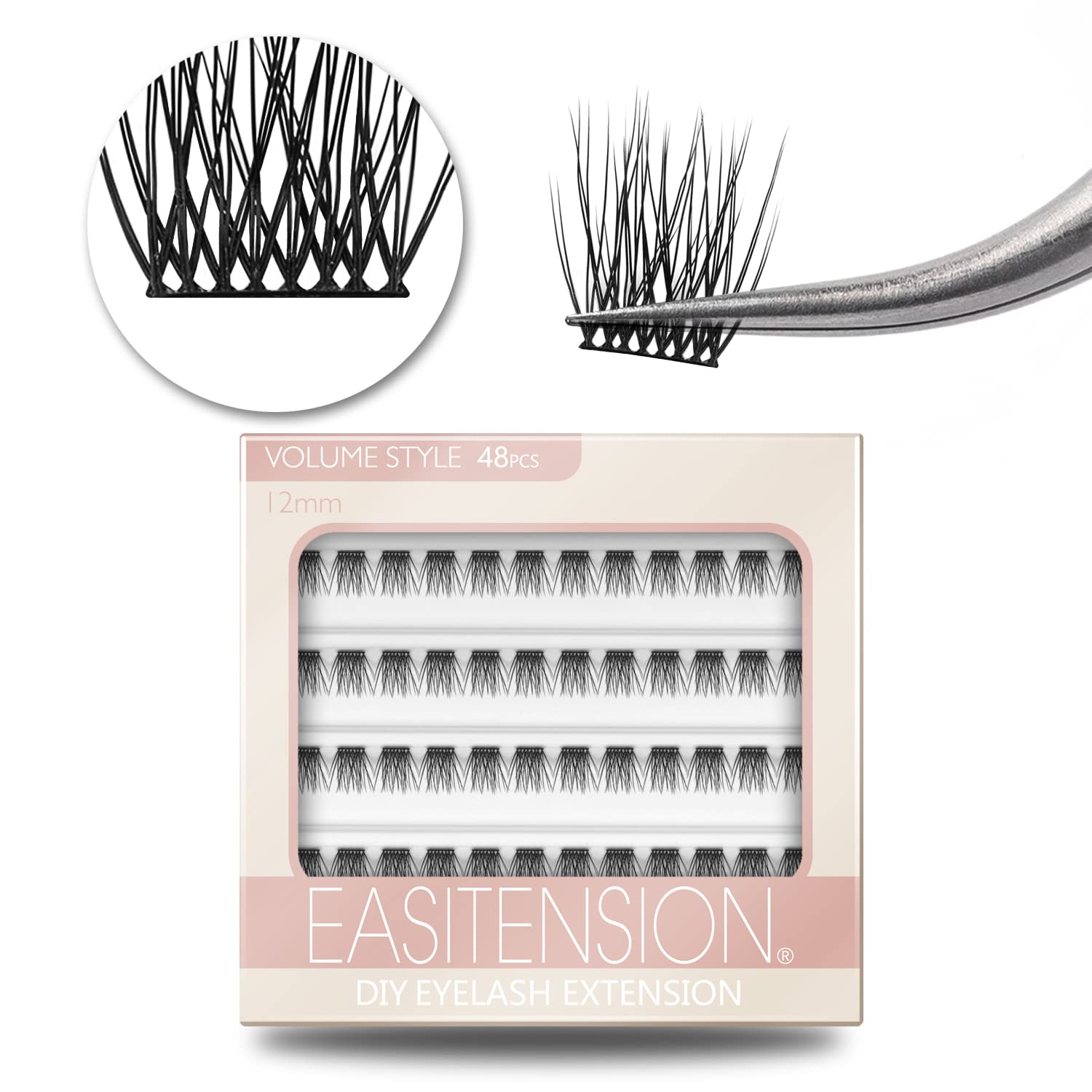 EASITENSION DIY eyelash extension kit with beginner-friendly tools for quick home application.