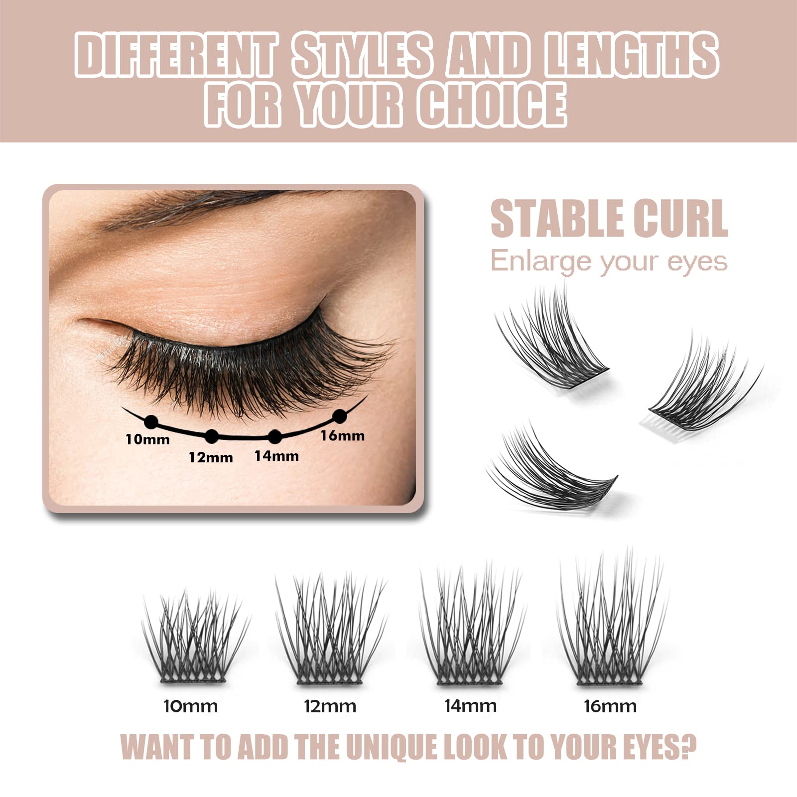 EASITENSION soft synthetic lash clusters comfortable for all day wear