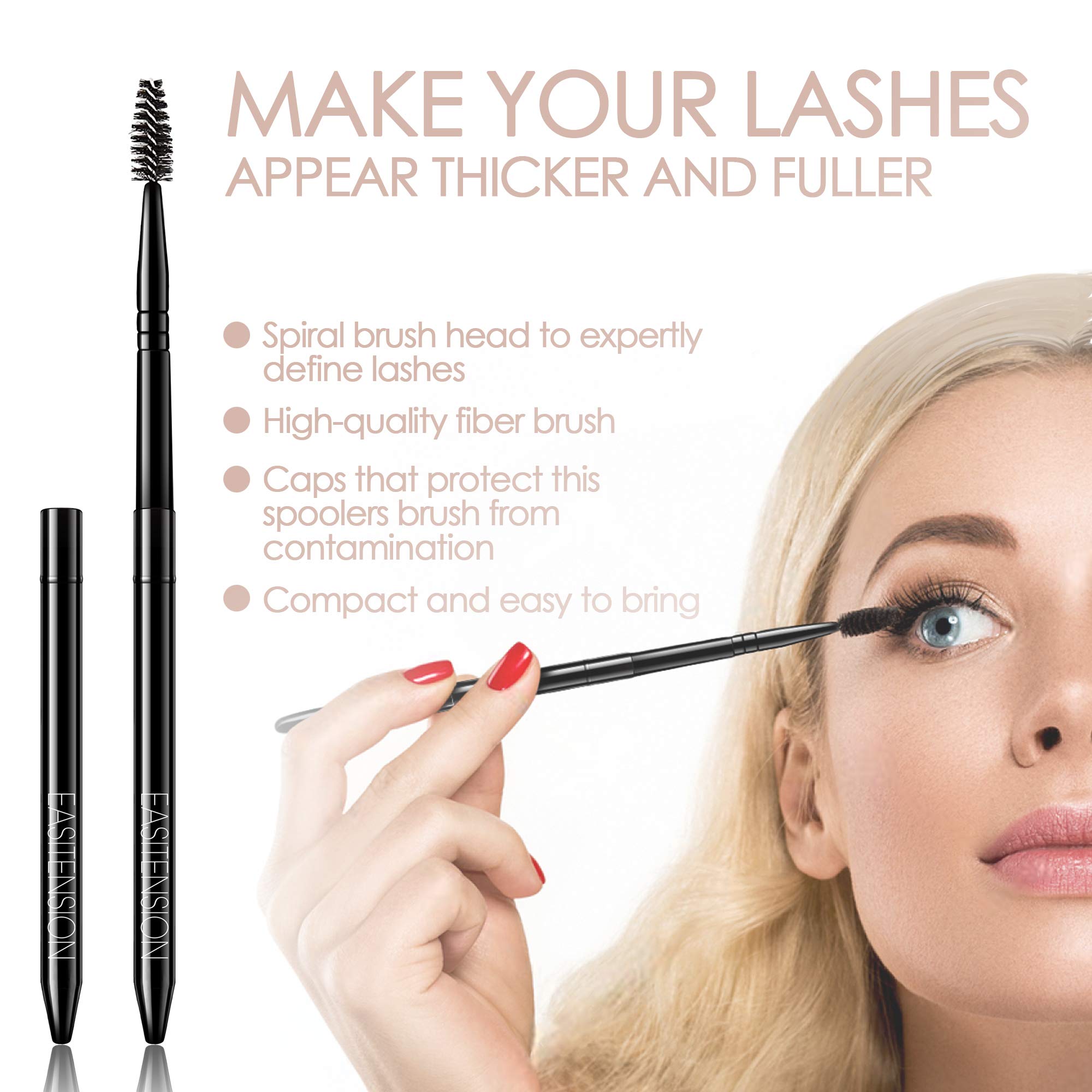 EASITENSION spiral eyelash brush used for precise separation.