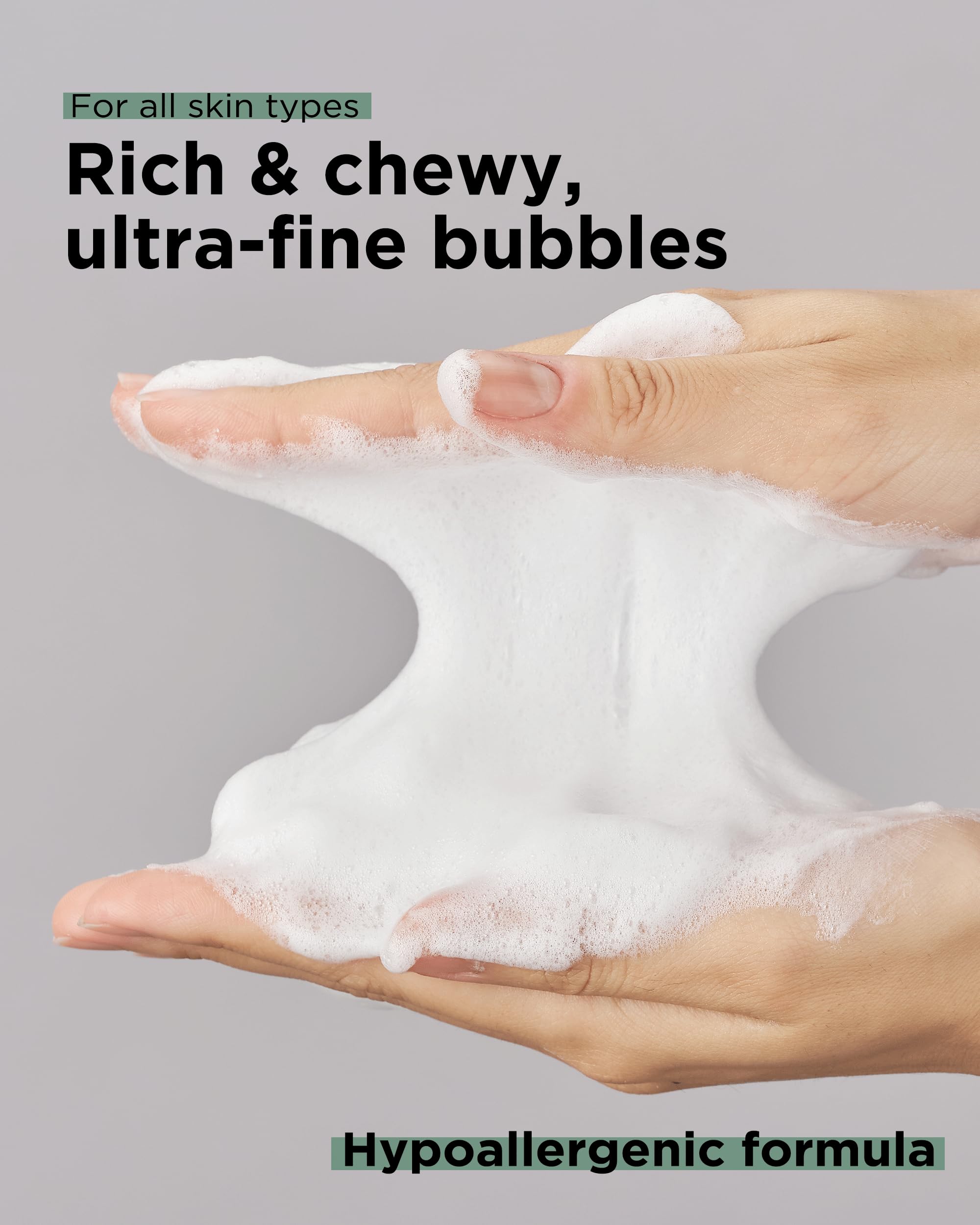 Applying EASYDEW Barrier Repair Cleanser forms a rich foam on skin