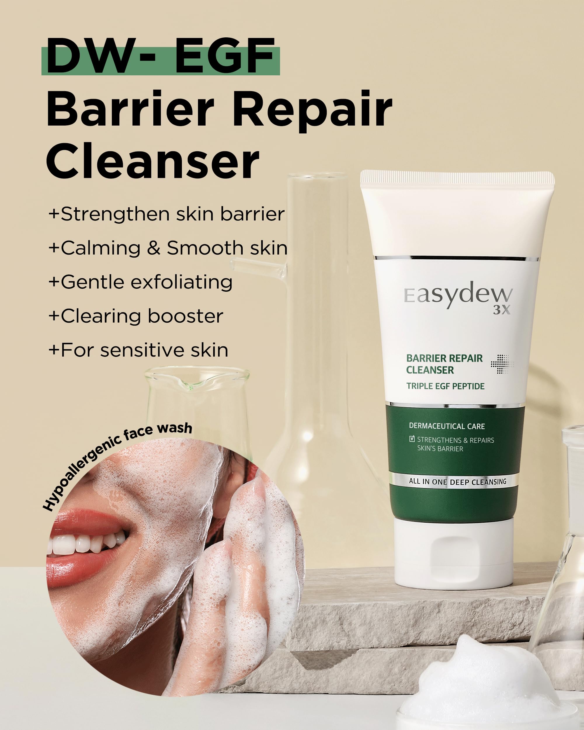 EASYDEW Barrier Repair Cleanser foaming texture purifying pores