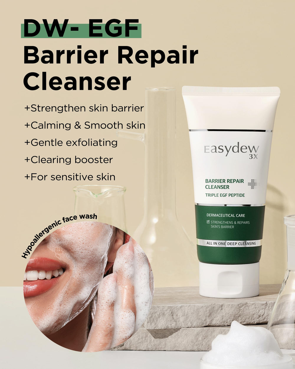 EASYDEW Barrier Repair Cleanser foaming texture purifying pores