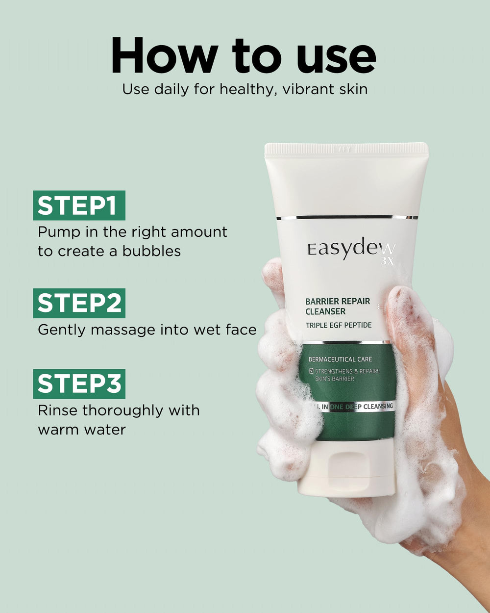 Travel-friendly packaging of EASYDEW Barrier Repair Cleanser for on-the-go