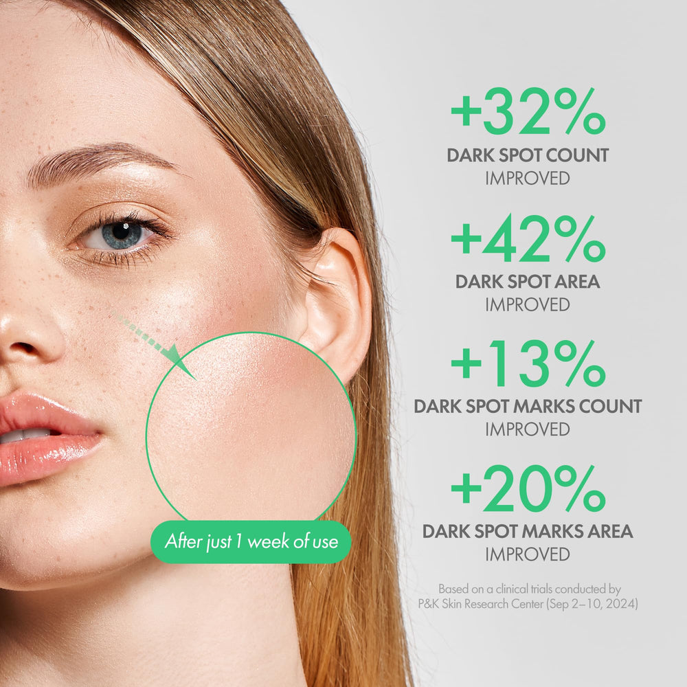 EASYDEW Hyaluron-Vital-C serum close-up highlights hydration and plump-looking skin.