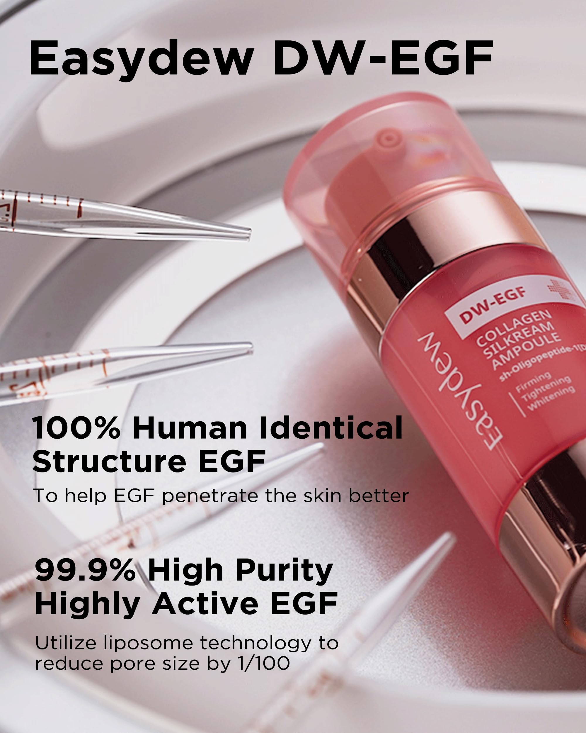 Easydew DW-EGF Silkream label design emphasizes premium peptide blend.