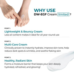 Vanity shelf scene with EASYDEW DW-EGF Cream suggests year-round hydration