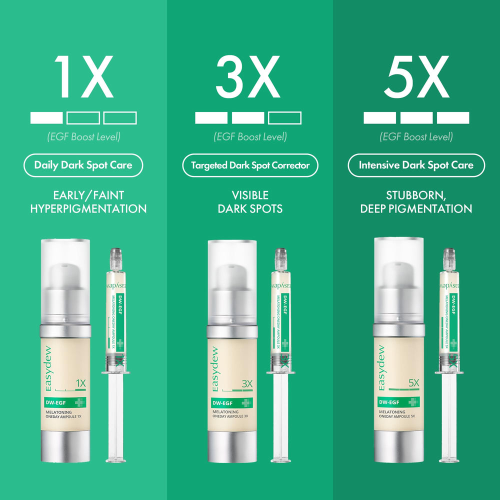 Night routine setup featuring EASYDEW Melatoning Ampoule for evening care.