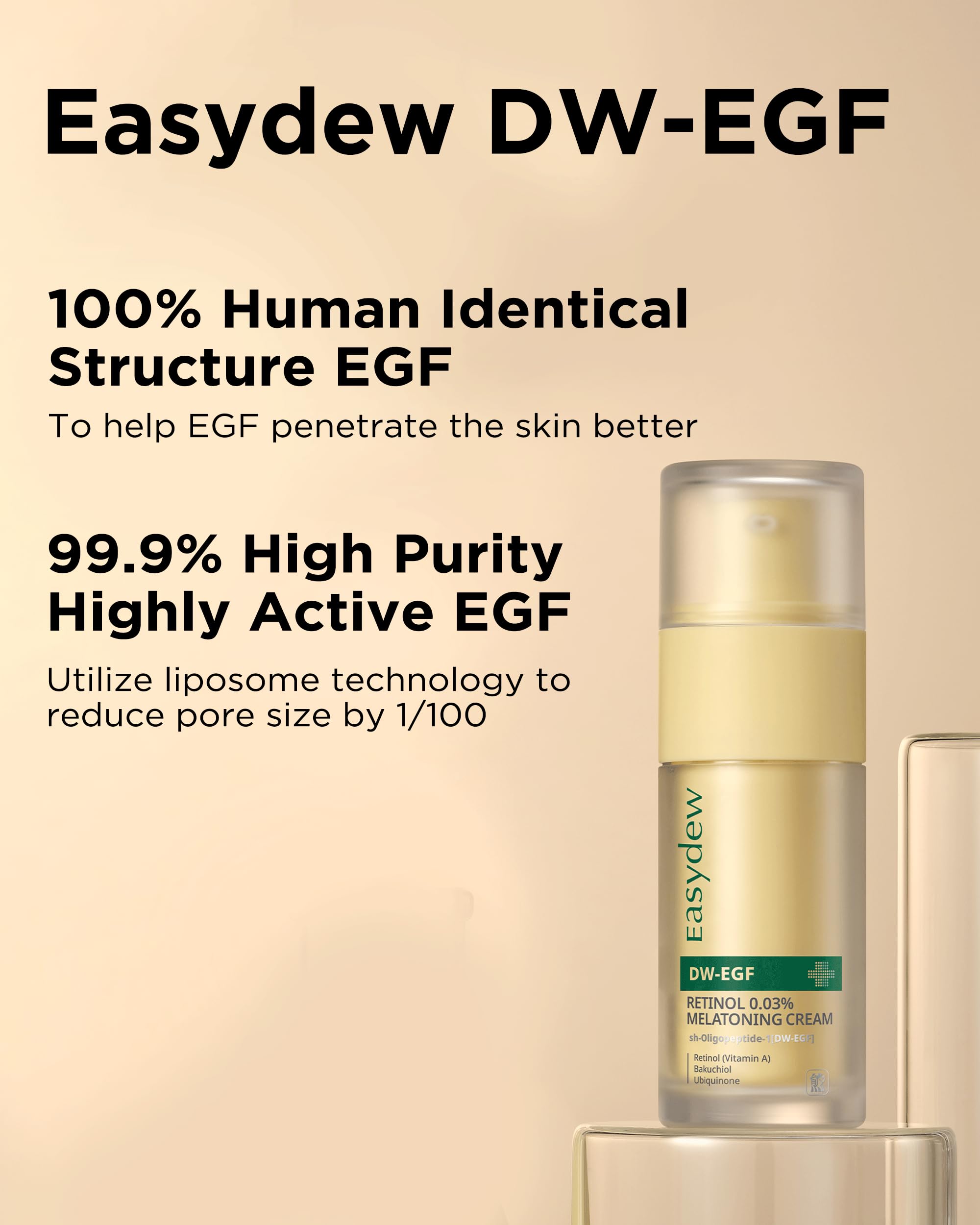 EASYDEW DW-EGF box emphasizes hypoallergenic formula for sensitive skin