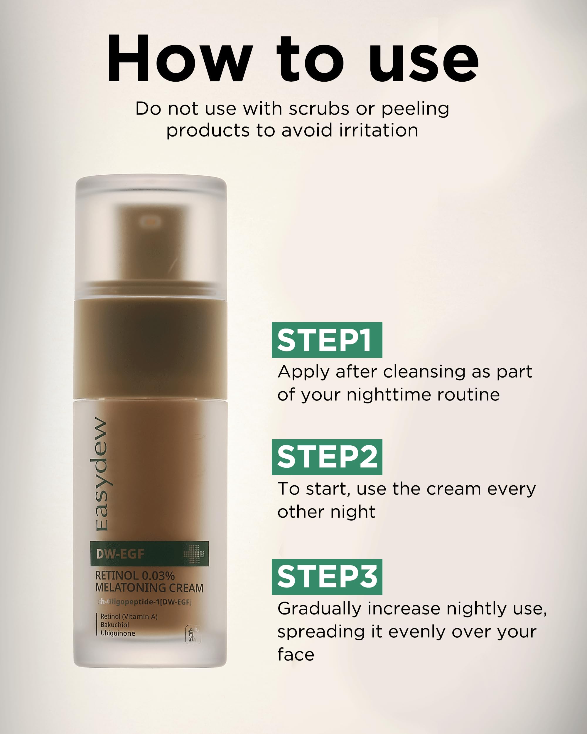 EASYDEW DW-EGF cream on neck and jawline suggests firming potential