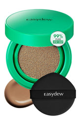 EASYDEW Mela B Cushion in use delivers quick, even coverage for a fresh complexion.