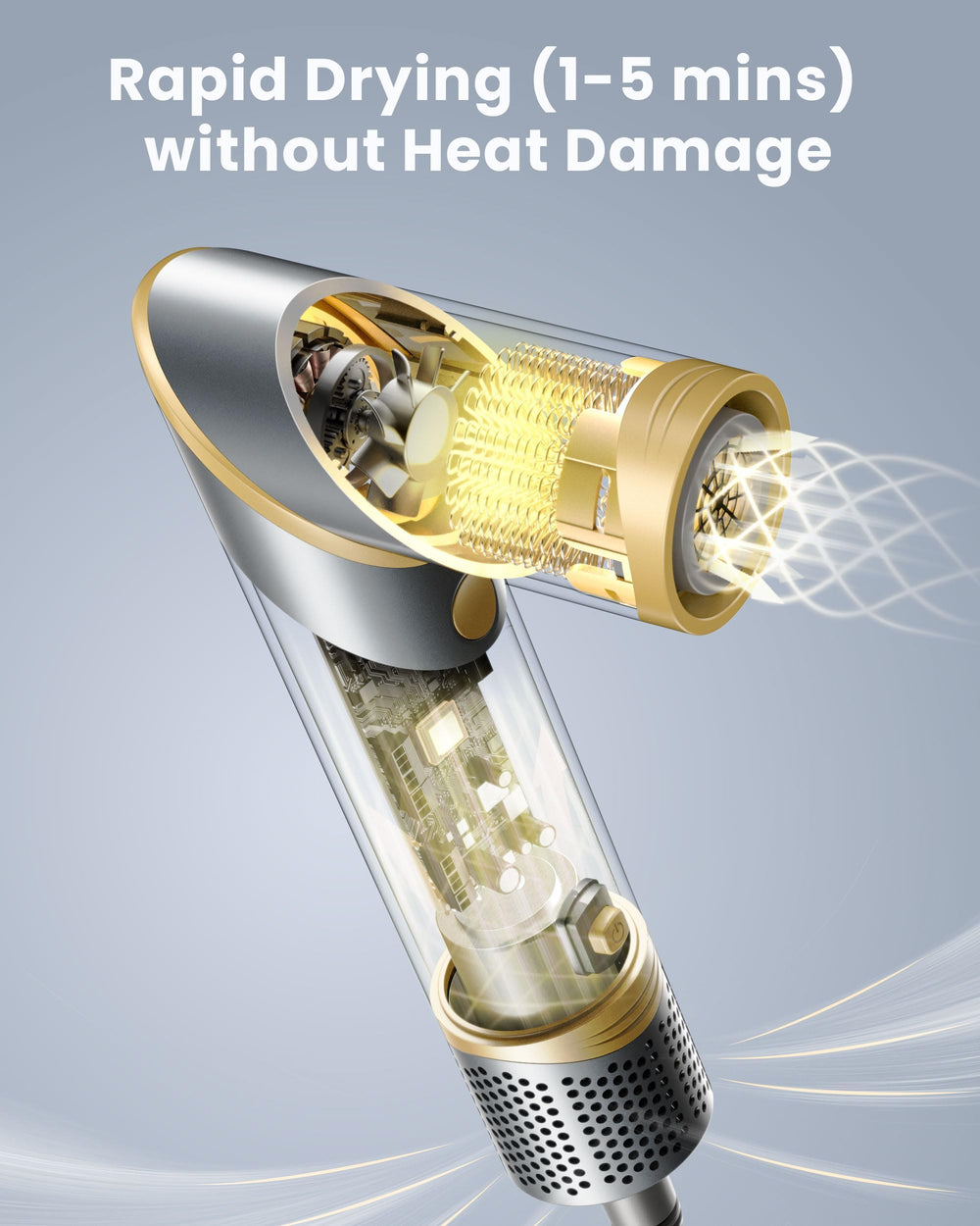 Easywave 110000rpm motor close-up highlighting powerful airflow.