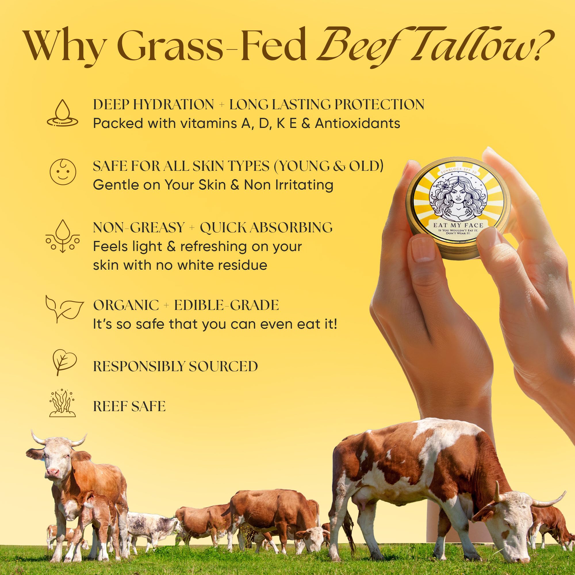Eat My Face non nano zinc oxide sunscreen emphasizes mineral protection.