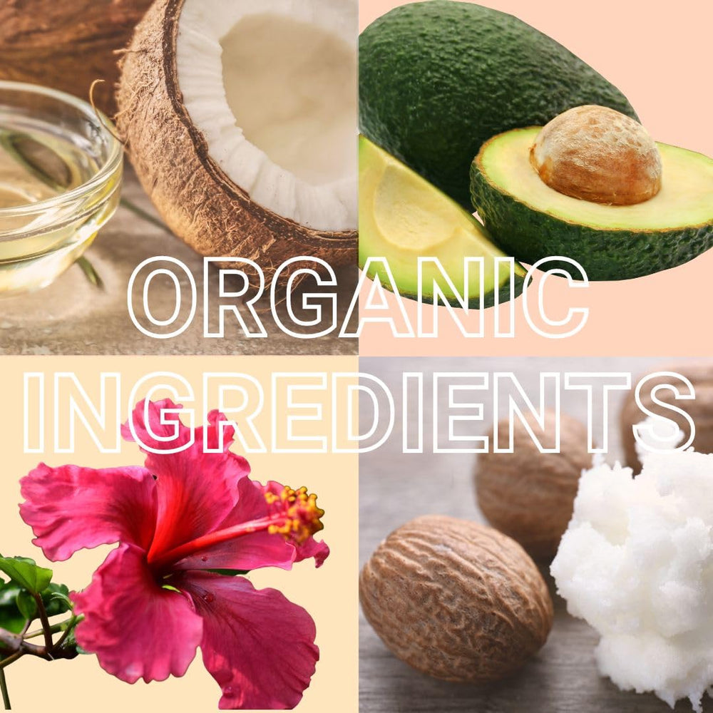 Natural ingredients with mango butter green tea and avocado for radiance.