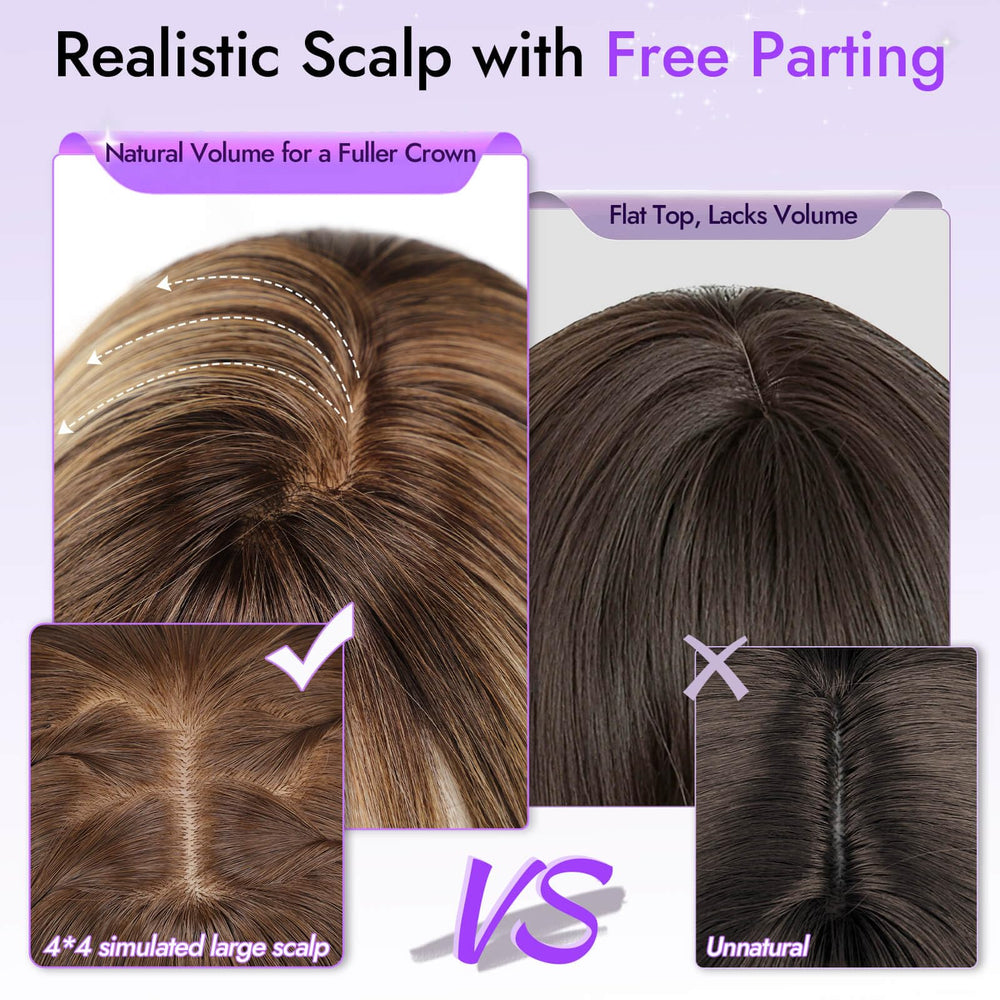 Eawwii wig with 4x4 realistic scalp allows versatile parting and styling.