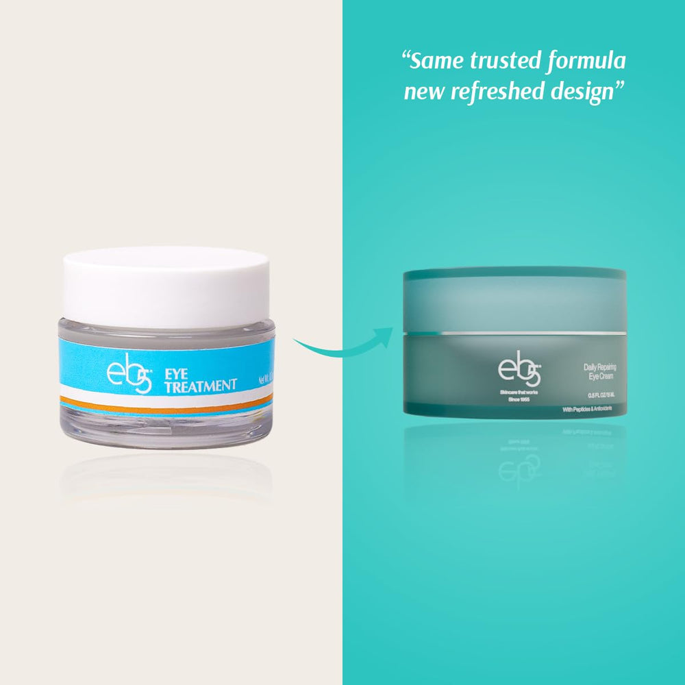 eb5 Daily Repair Eye Treatment cream closeup highlighting creamy texture for hydration.