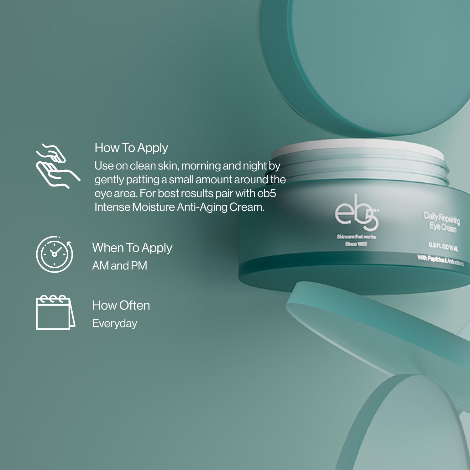 eb5 Daily Repair Eye Treatment rice soy extract label highlight.