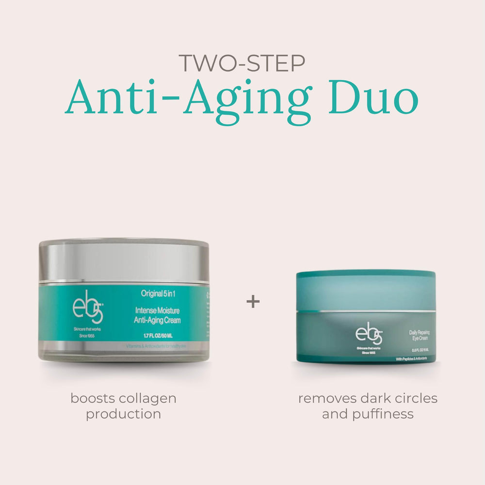 eb5 Daily Repair Eye Treatment swirl cream swatch on skin.