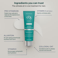 eb5 Men's Face Cream during application for razor burn relief