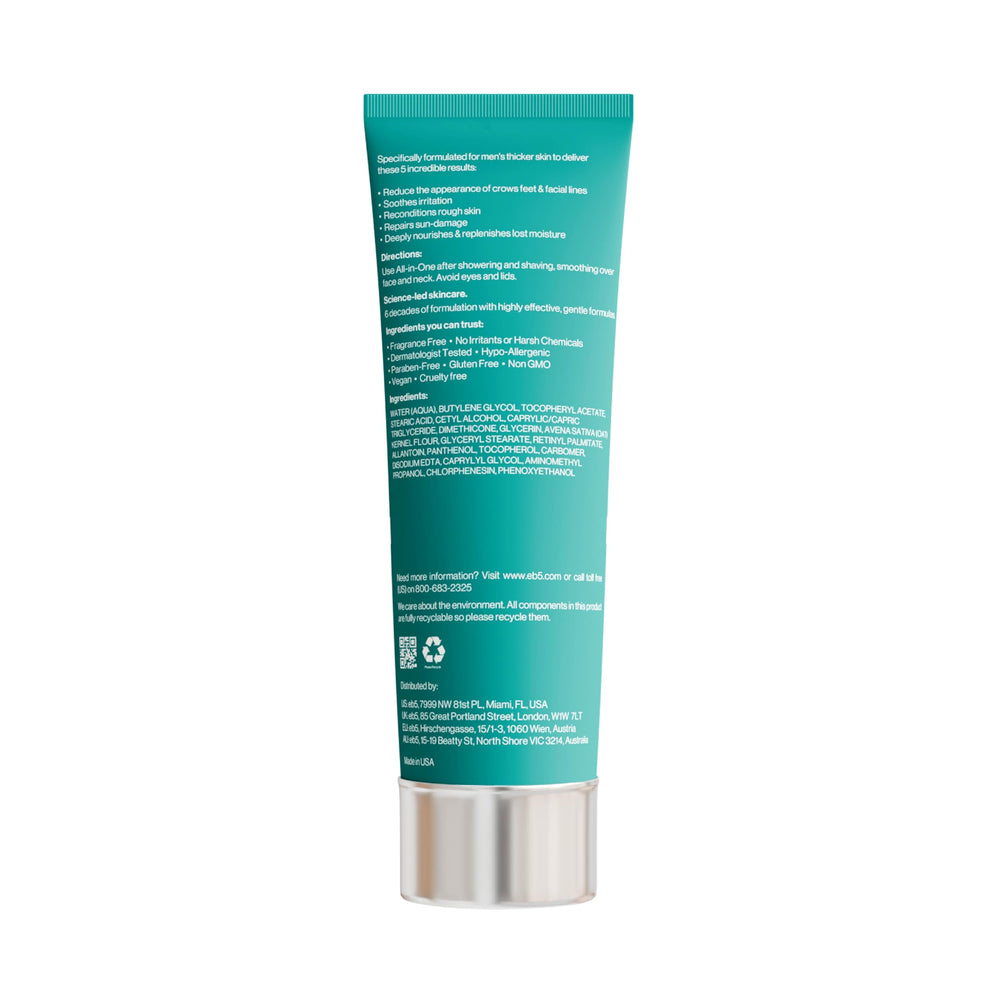 eb5 Men's Face Cream tube-cap close-up showing secure seal for travel