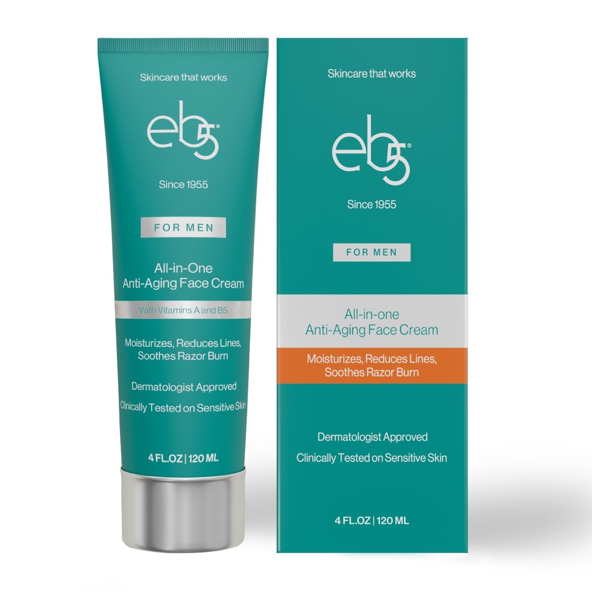 eb5 Men's Face Cream tube front view for daily hydration