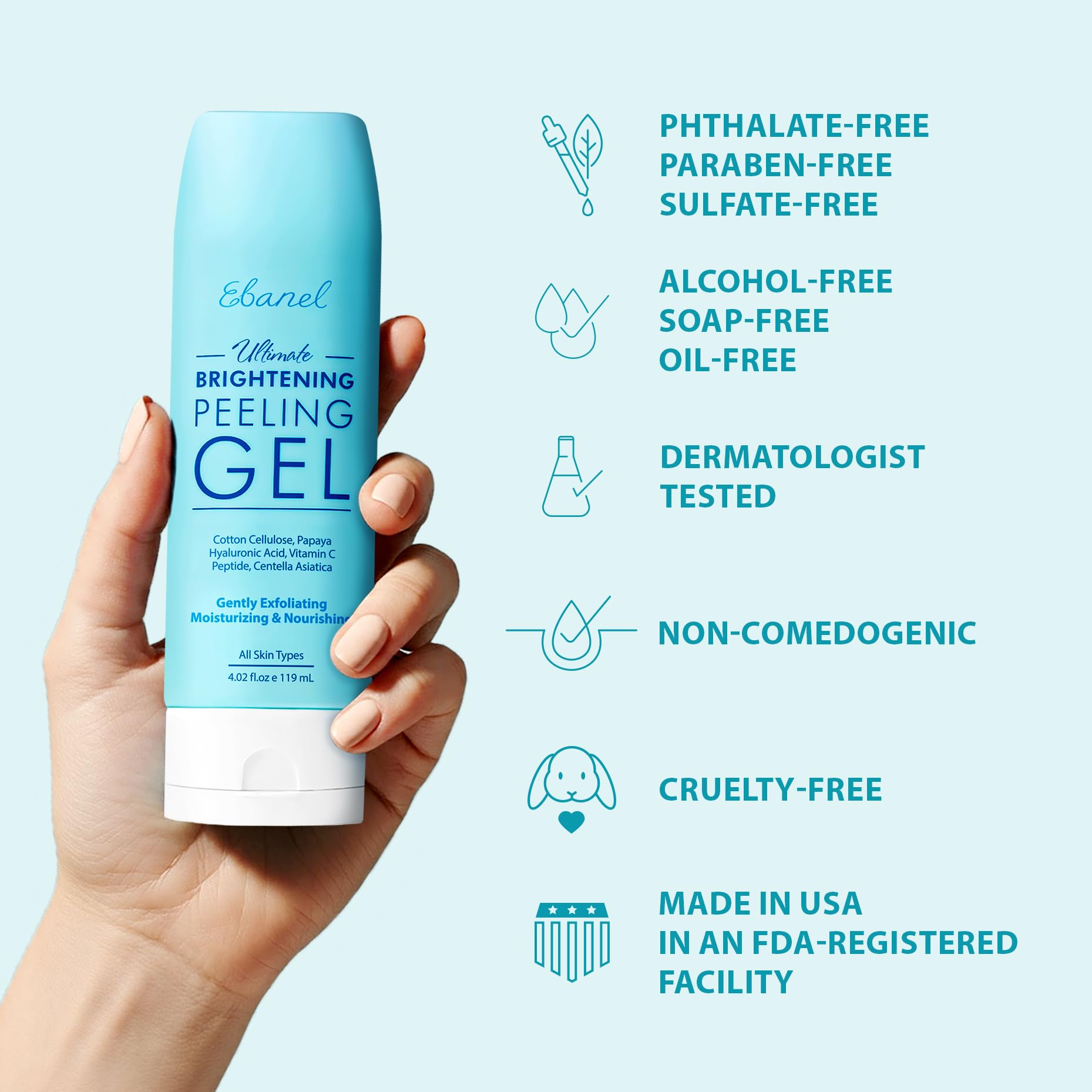 Ebanel exfoliating gel supports smoother makeup application and pore refinement.