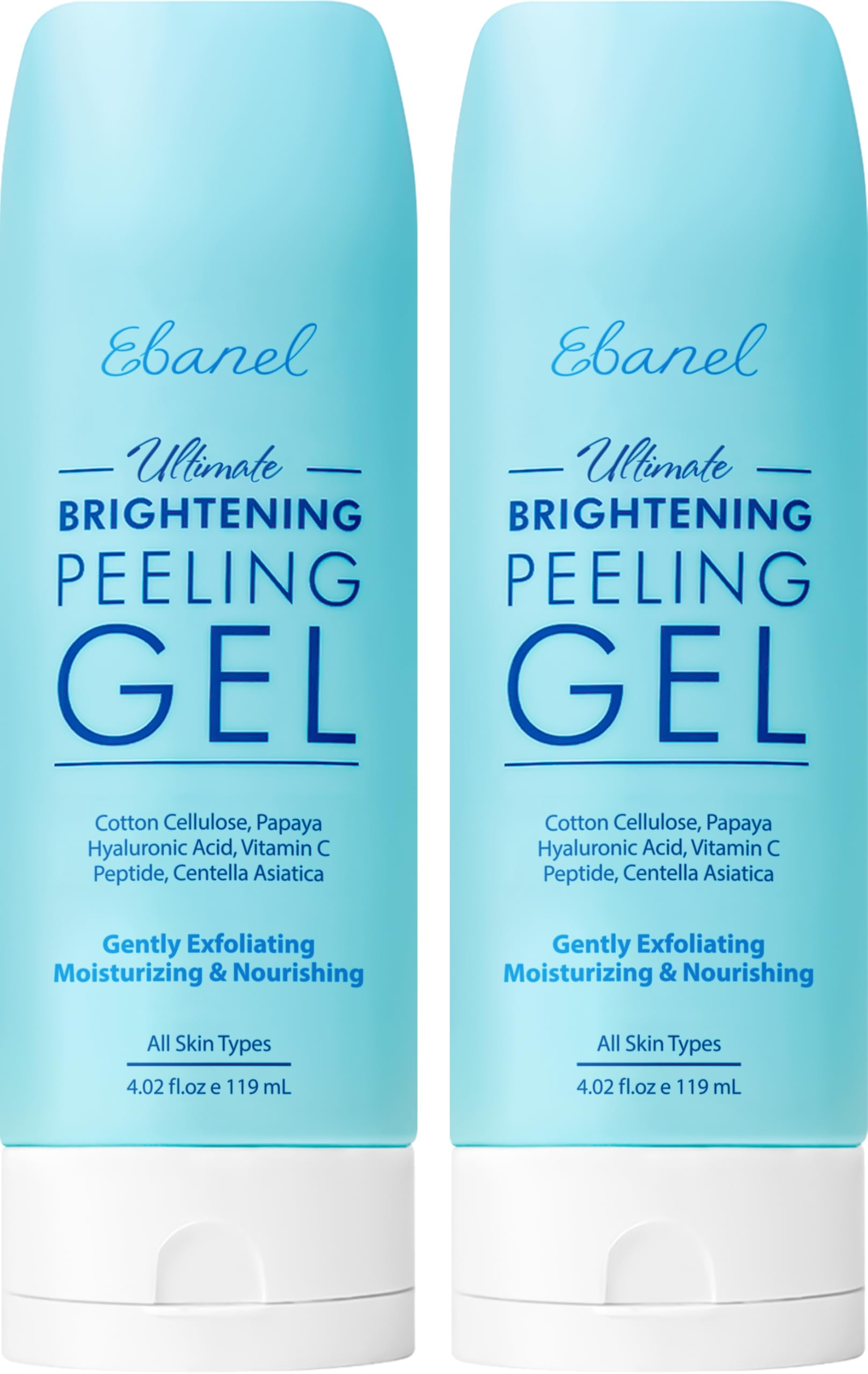 Ebanel Brightening Peeling Gel two-pack on display for easy routine.