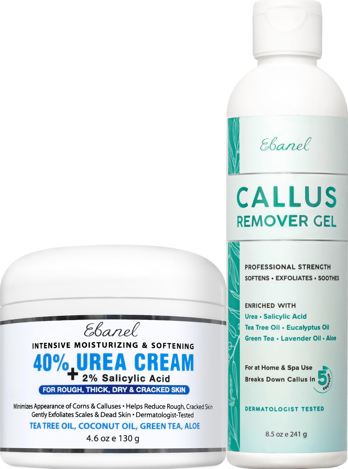 Ebanel callus remover gel packaging shown for at-home pedicure care