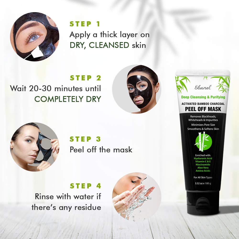 Ebanel charcoal peel mask Korean formula, cruelty-free and vegan-friendly.