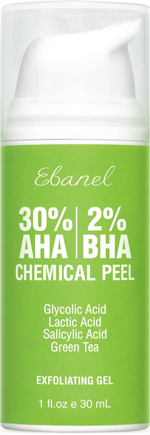 Ebanel chemical peel bottle and applicator for at-home exfoliation