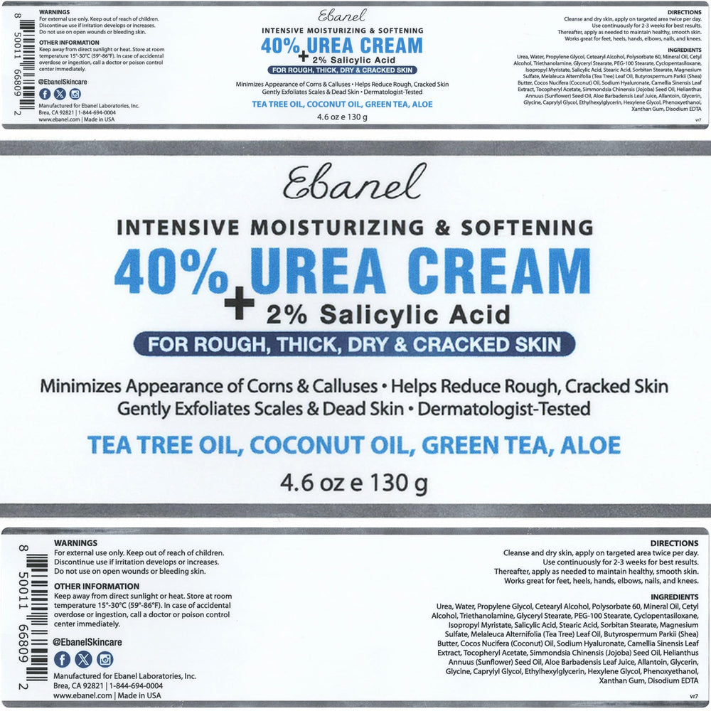 Cruelty-free and vegan-friendly Ebanel cream packaging and formulation.