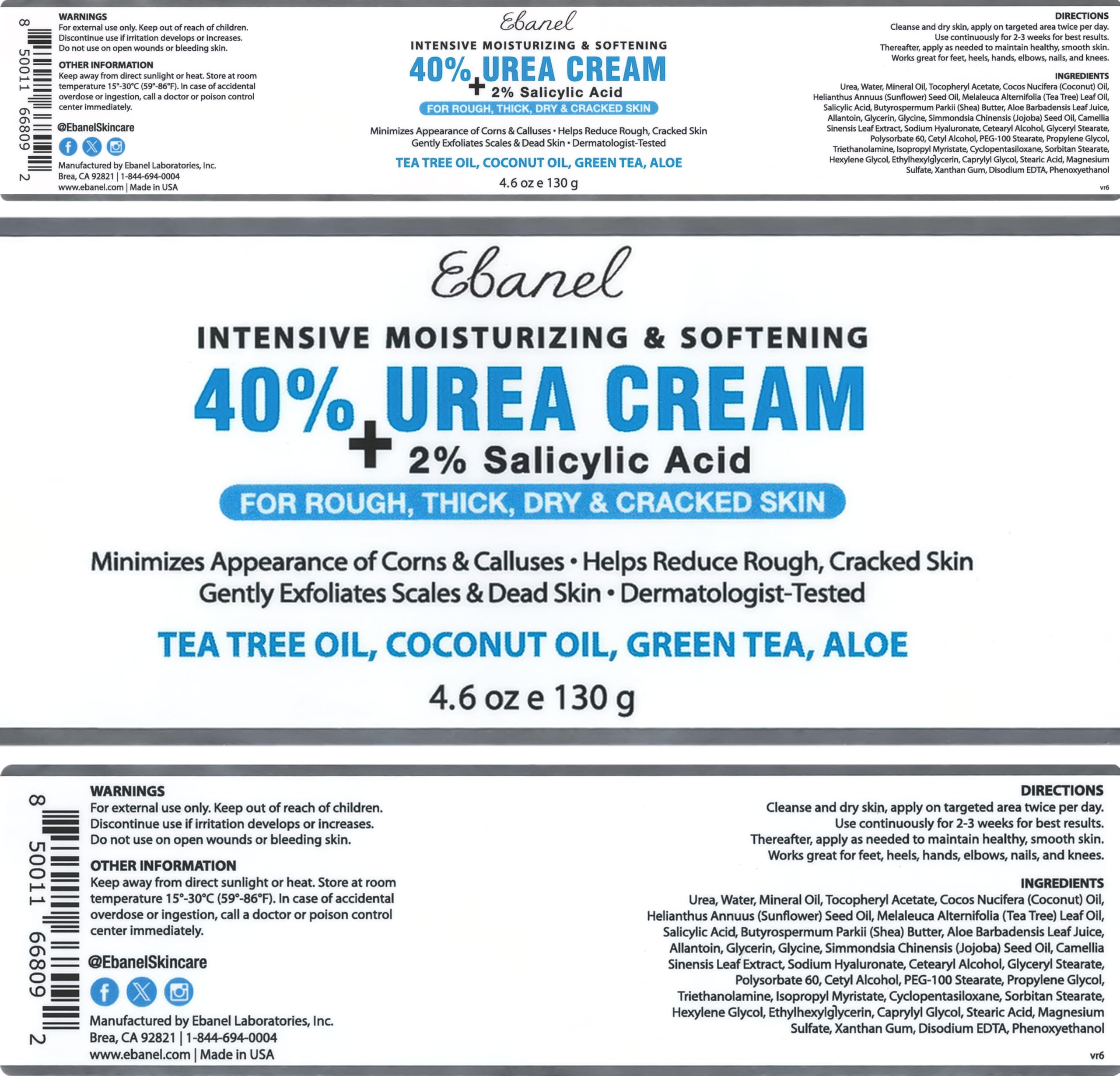 Cruelty-free and vegan Ebanel labels on the product box
