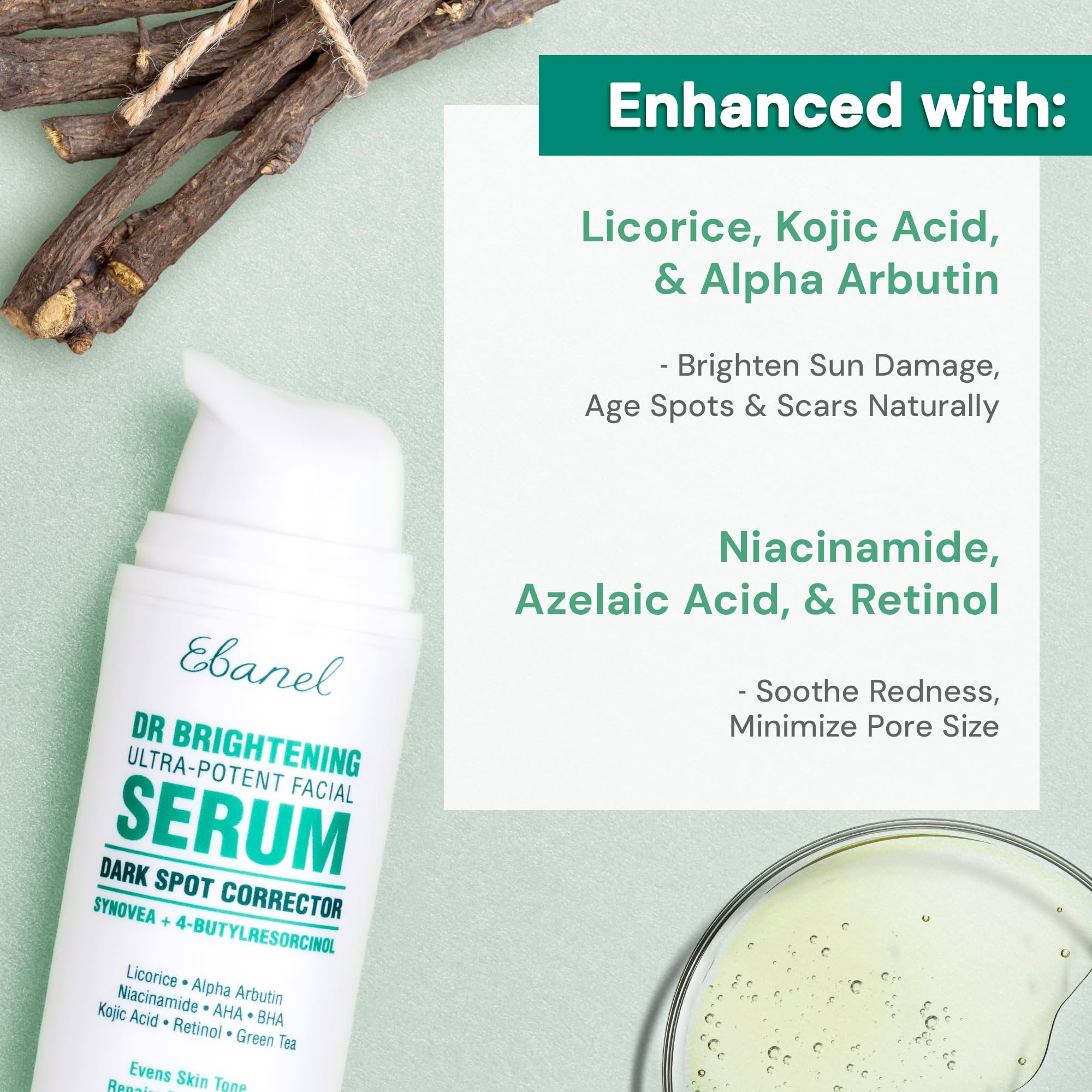 Neck application demonstrates use beyond the face with Ebanel serum