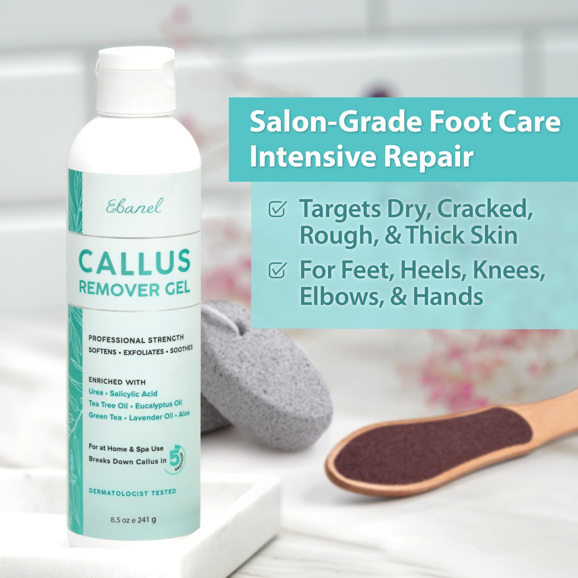 Ebanel foot care ritual setup demonstrating routine for smoother skin