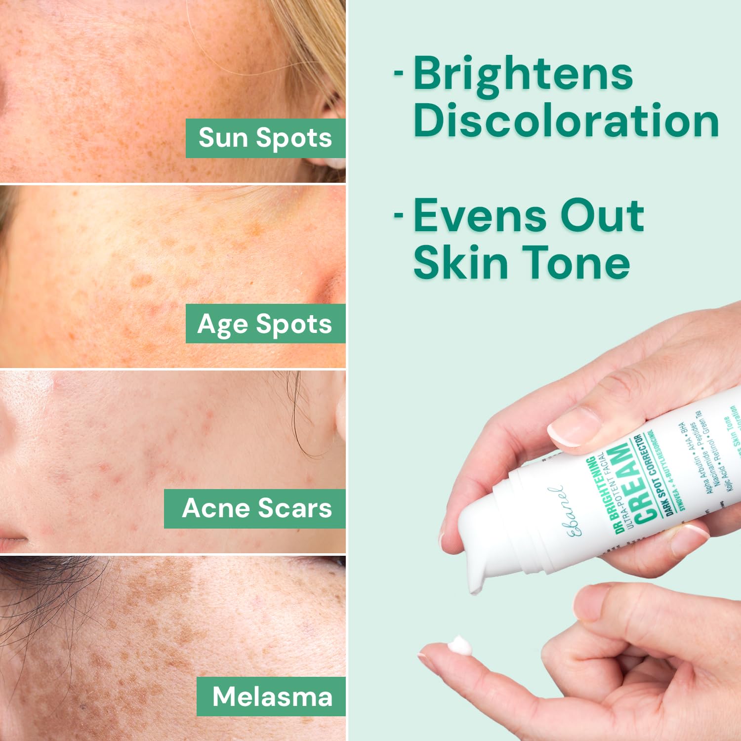 Ebanel glycolic salicylic lactic acid peel bottle signals smoother texture