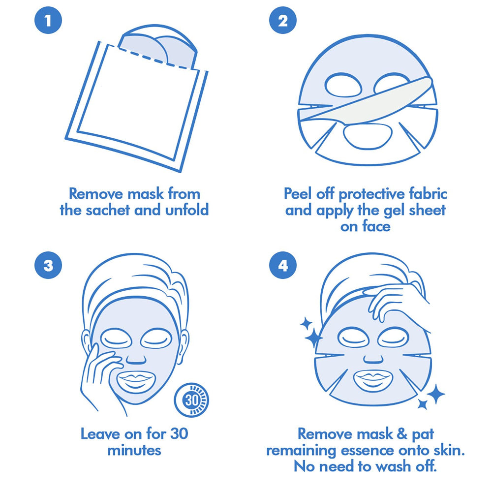 Ebanel hydrogel collagen mask inside packaging, 10 sheets.