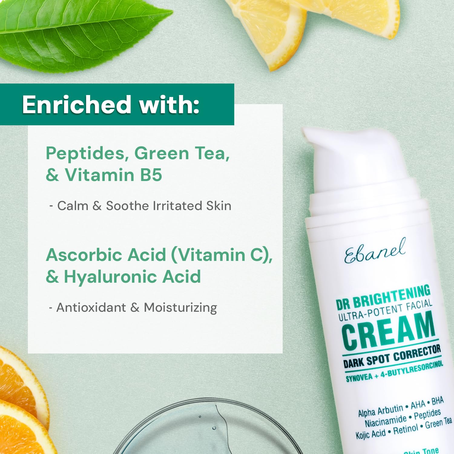 Ebanel retinol growth factors hyaluronic acid jar suggests renewed glow