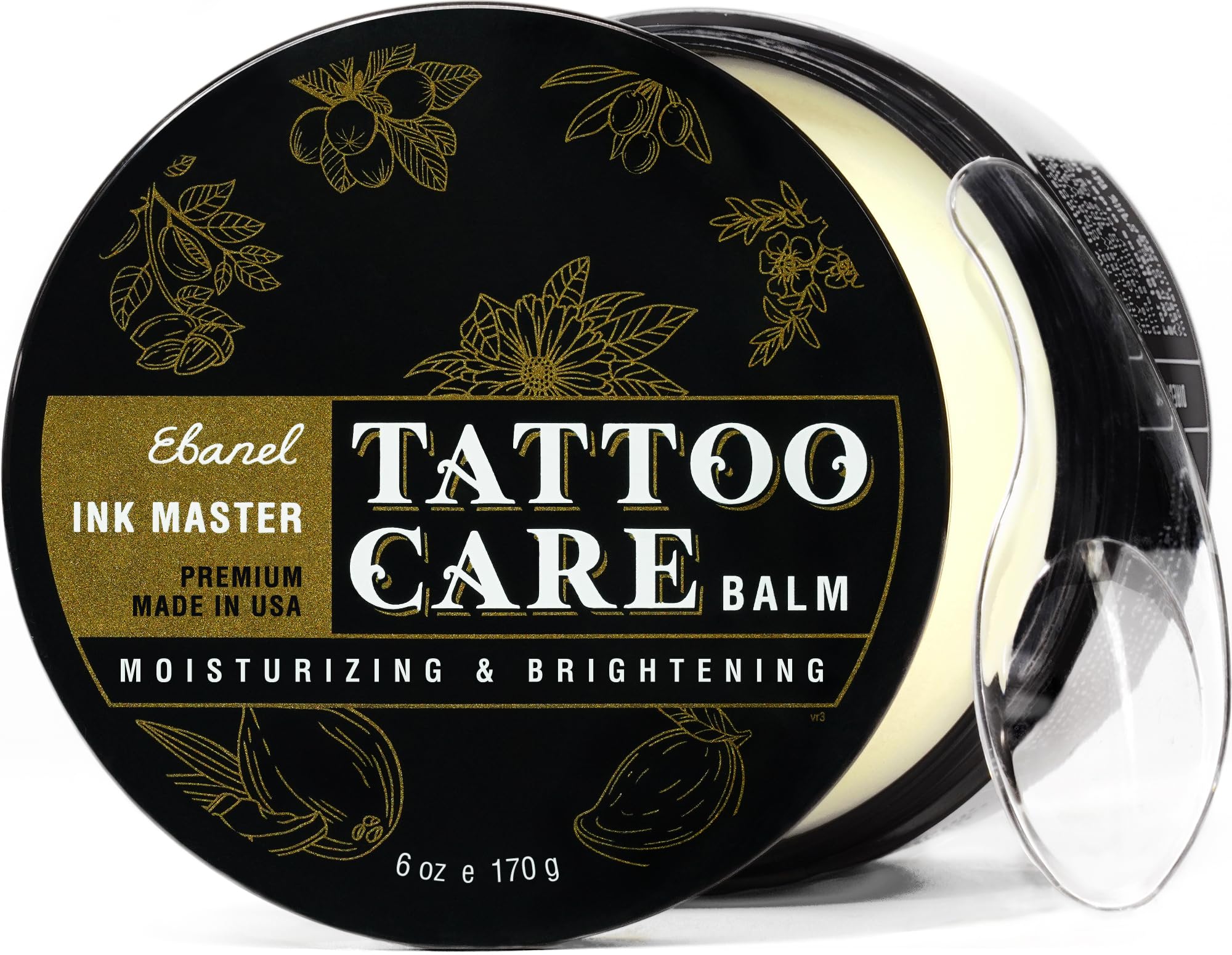 Ebanel Tattoo Balm 6oz packaging showcases premium aftercare for all-stage healing