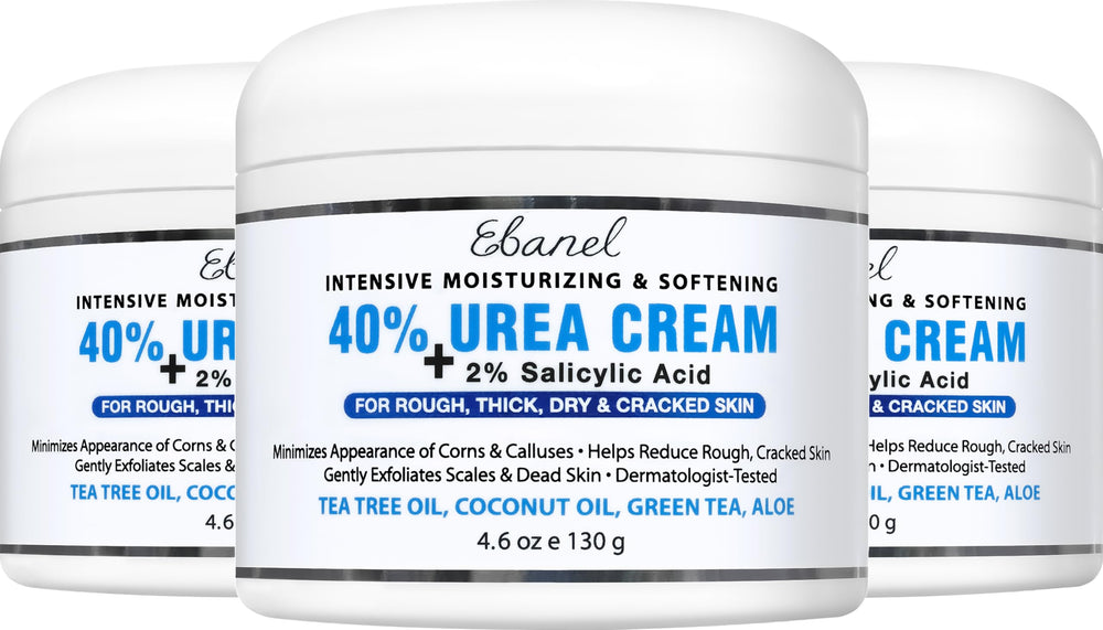 Ebanel Urea 40% Foot Cream bottle provides deep moisture and barrier support.