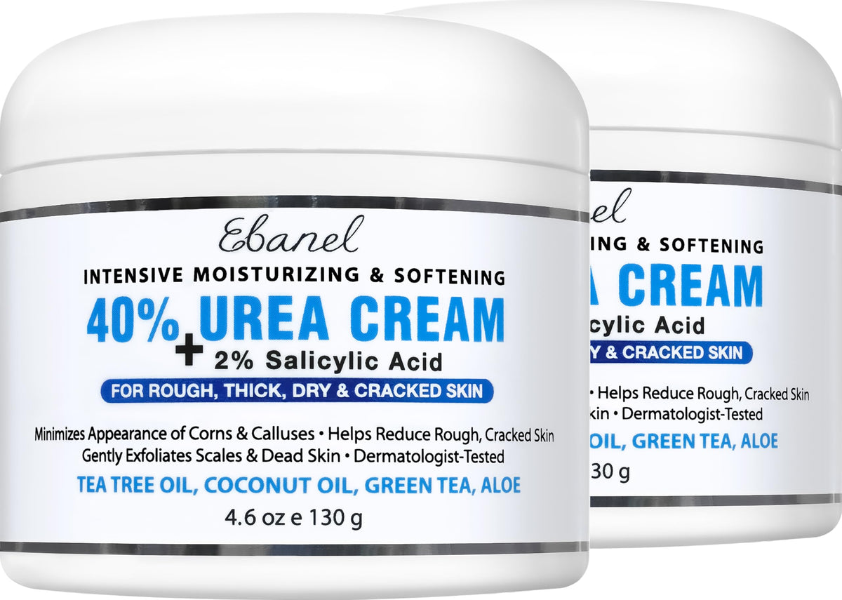 Ebanel Urea 40% foot cream pack hydrates dry, rough skin.