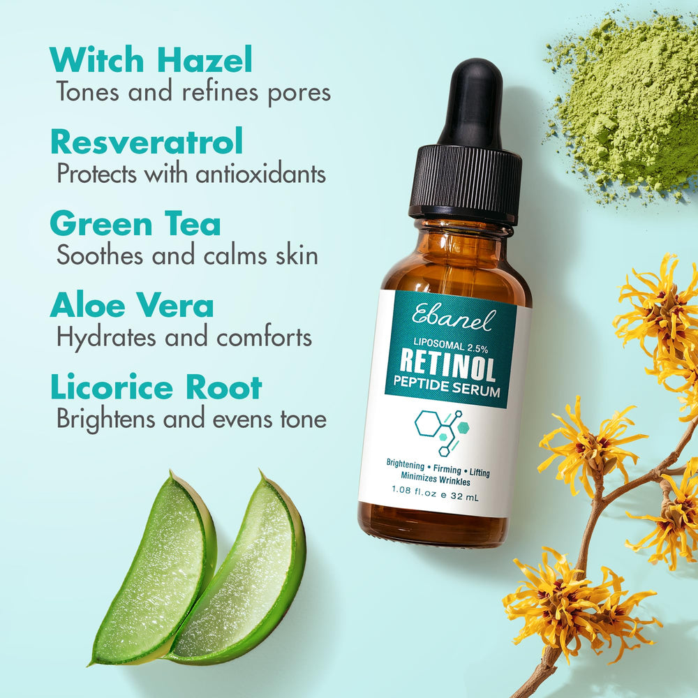 Ebanel Witch Hazel and Green Tea refine pores and clarity.