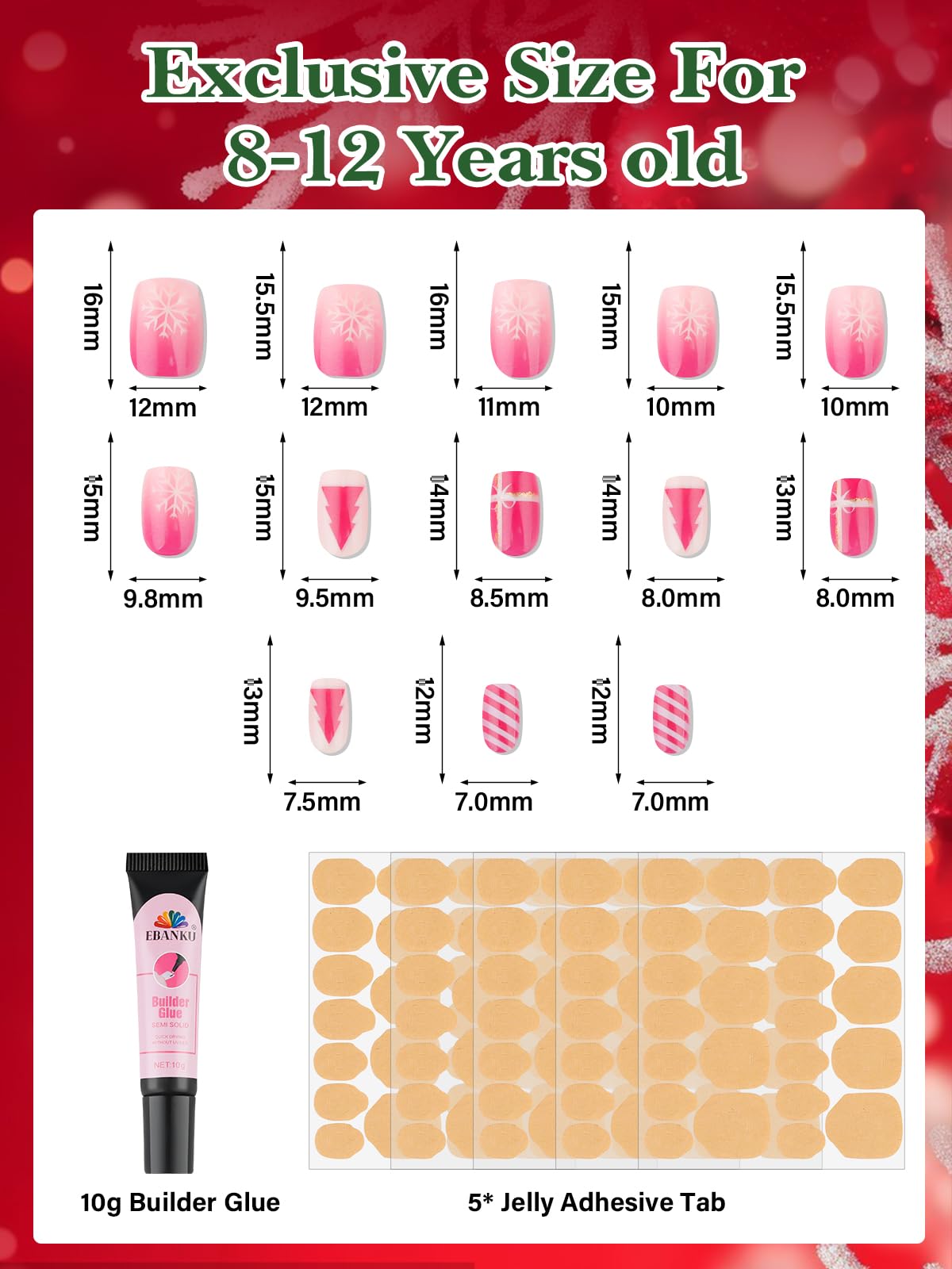 EBANKU 13 sizes nail tips for a comfortable fit
