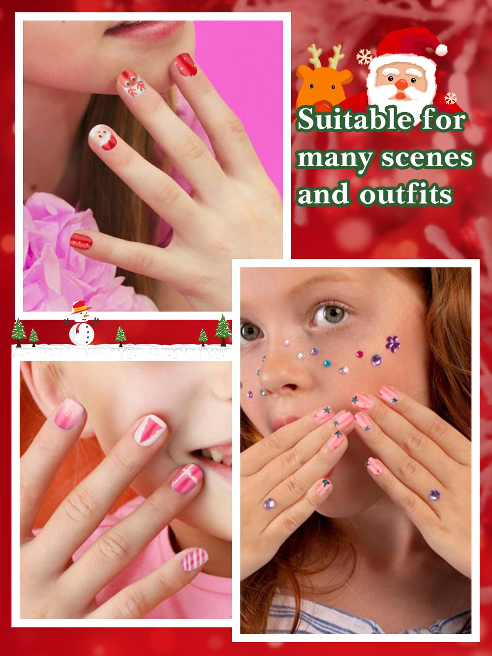 EBANKU 130-piece kids nails pack for creative home manicures