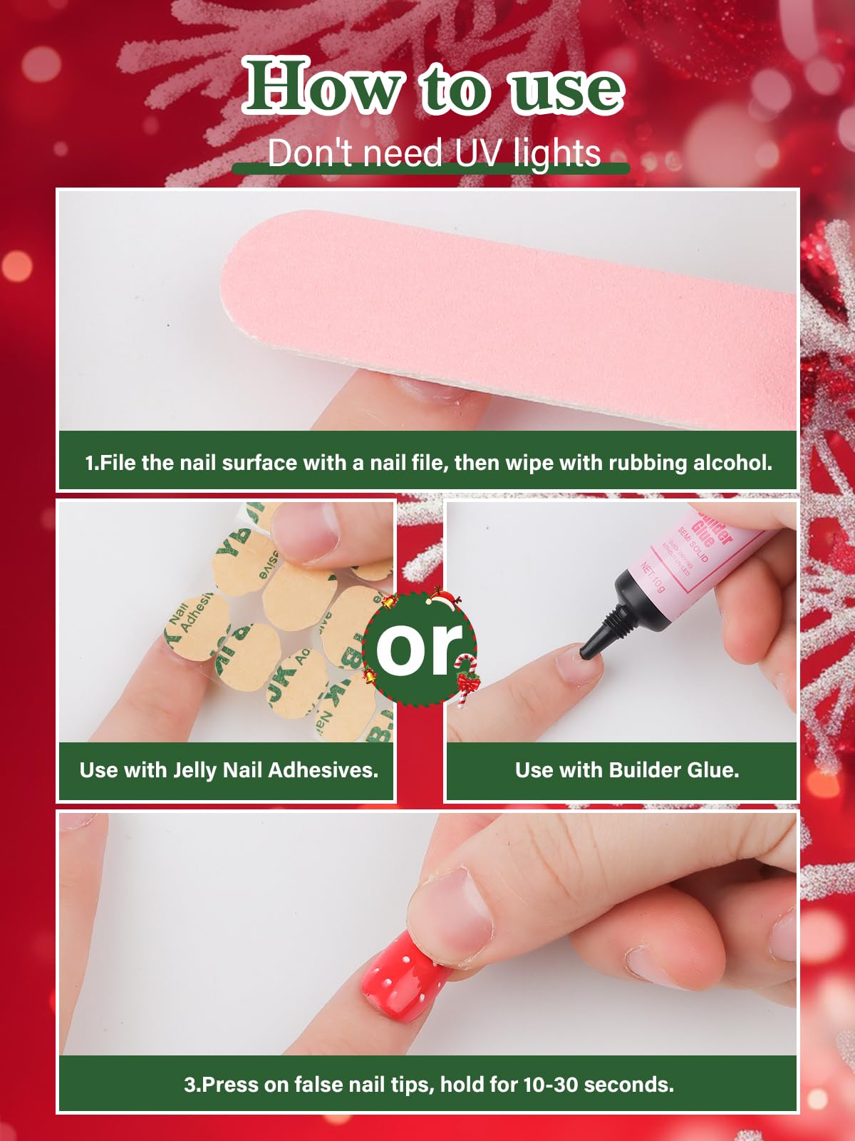 EBANKU Christmas-patterned nails for kids with cute seasonal designs